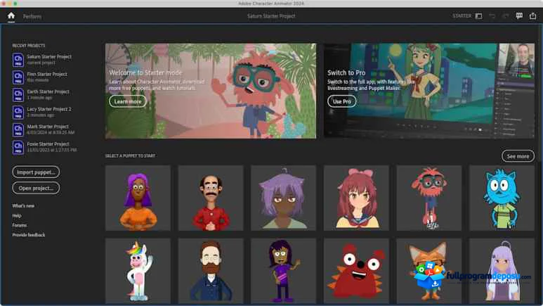 Adobe Character Animator 2026 v26.0 Full İndir ekran görüntüsü
