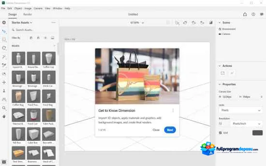 Adobe Dimension CC 2019 v2.3 Full İndir ekran görüntüsü