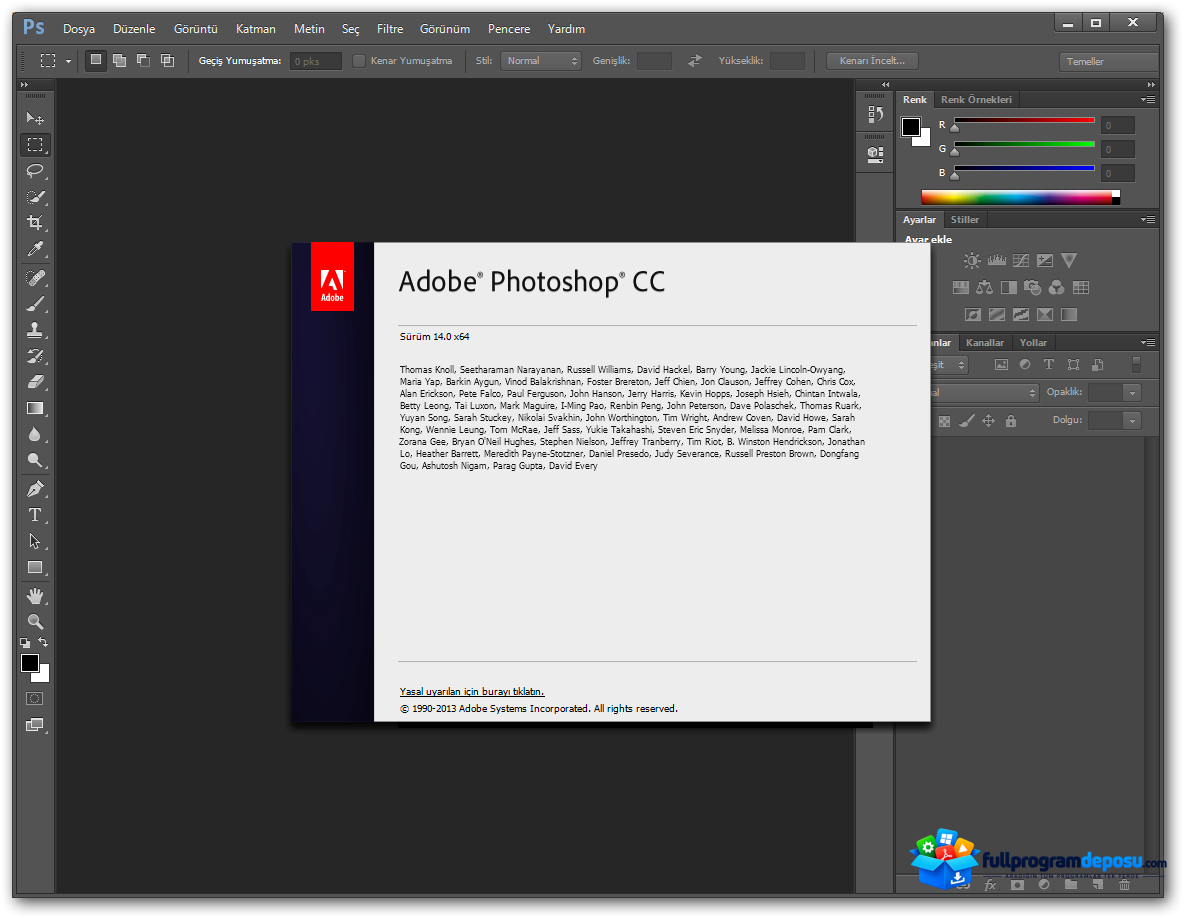 Adobe Photoshop CC (2013) v14.0 Full İndir ekran görüntüsü