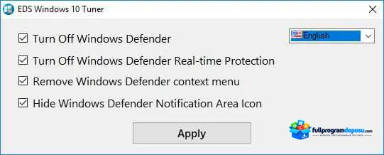 EDS Windows Tuner (Defender Açma/Kapatma) İndir