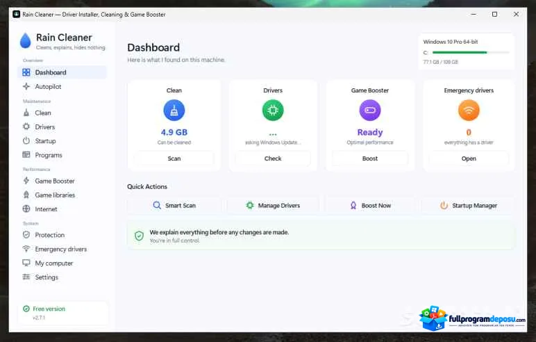 Rain Cleaner Pro Full İndir – v2.13.1 ekran görüntüsü