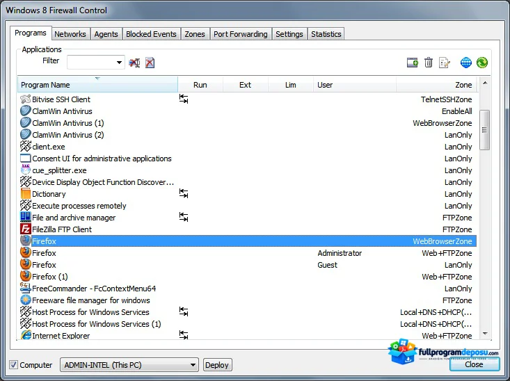Windows Firewall Control İndir (Güvenlik Duvarı Yönetimi) ekran görüntüsü